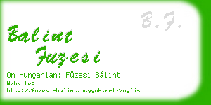 balint fuzesi business card