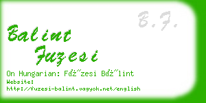 balint fuzesi business card